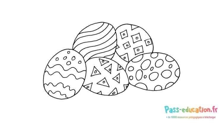 Coloriage Œufs de Pâques à imprimer et colorier