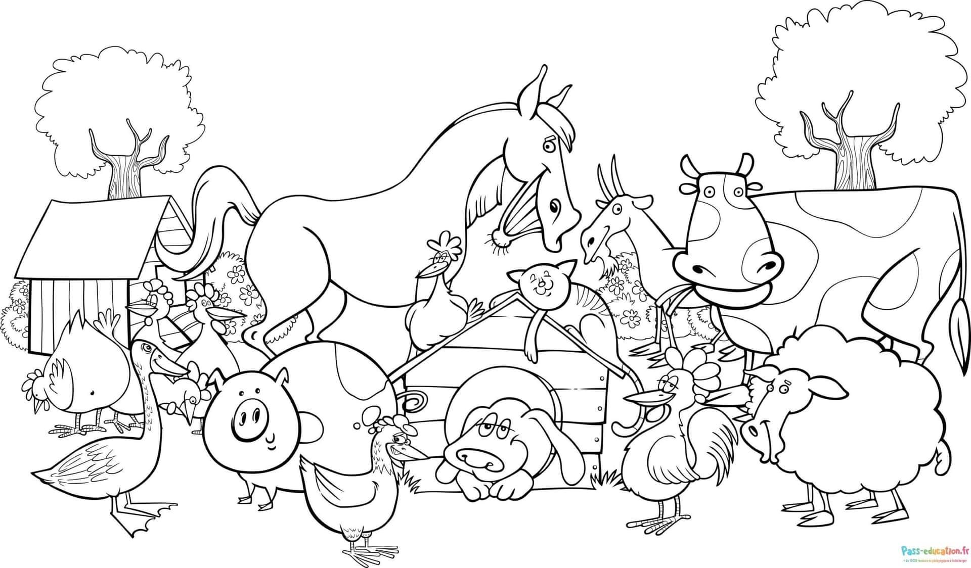 Coloriage Animaux de la ferme à imprimer et colorier