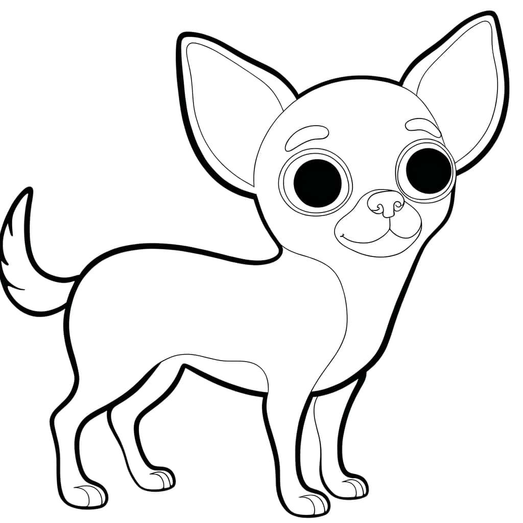Coloriage Chihuahua heureux à imprimer et colorier