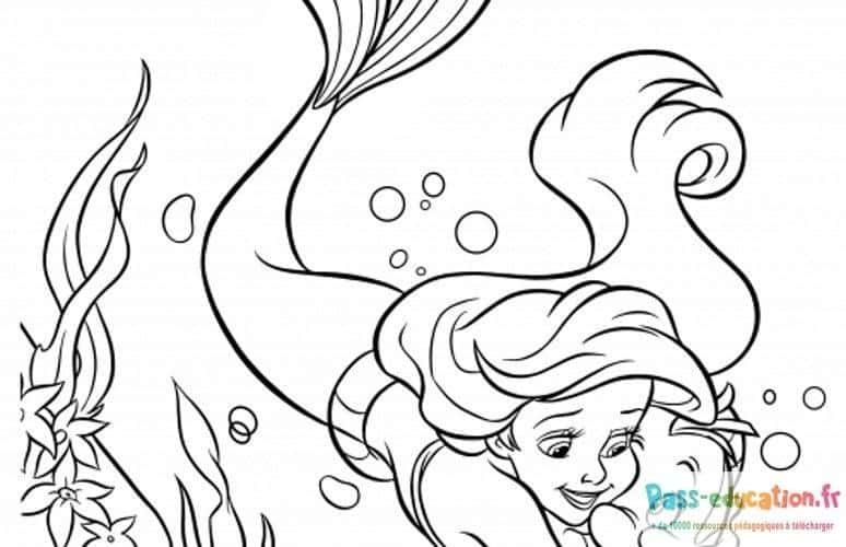 Coloriage Sirène enchantée à imprimer et colorier