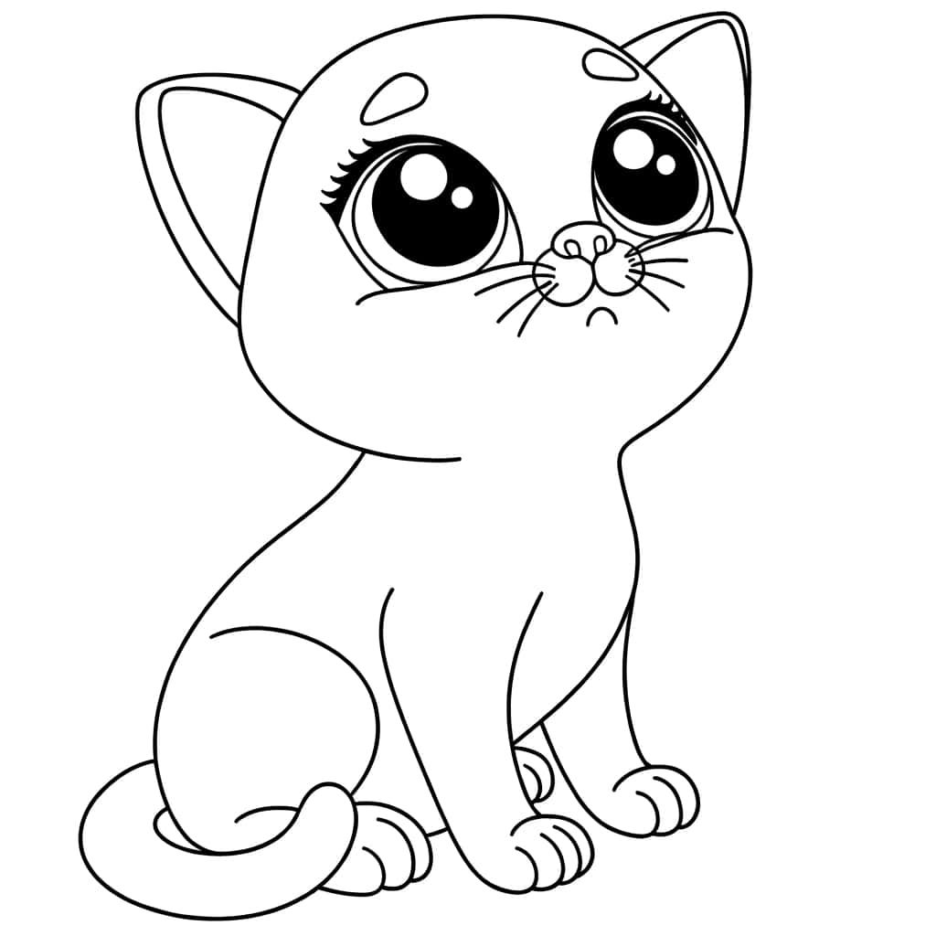 Coloriage Bébé Chat à imprimer et colorier