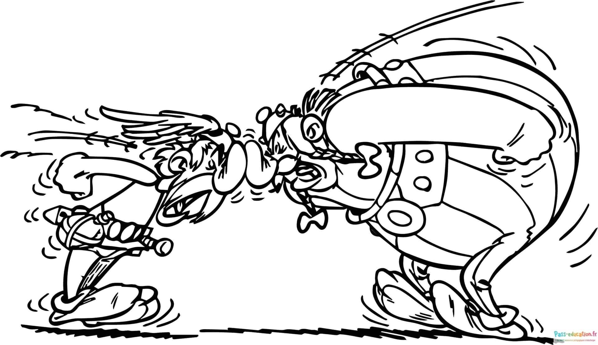 Coloriage Duel Gaulois à imprimer et colorier