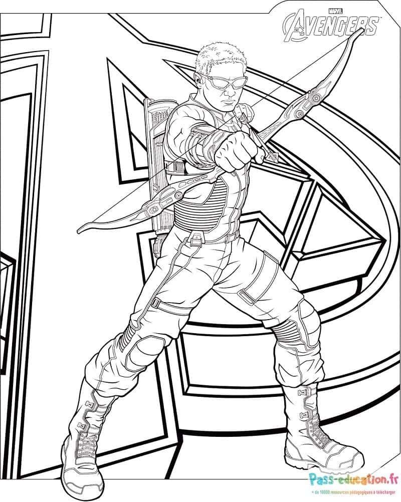 Coloriage Archer super-héros à imprimer et colorier