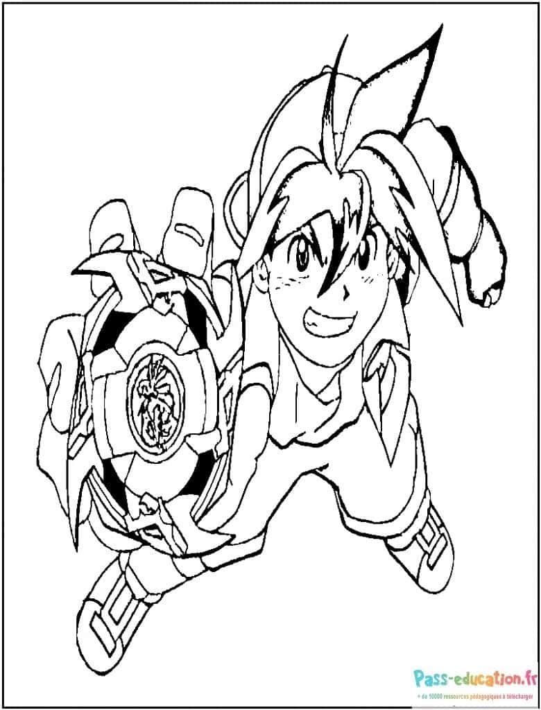 Coloriage Joueur Beyblade énergique à imprimer et colorier