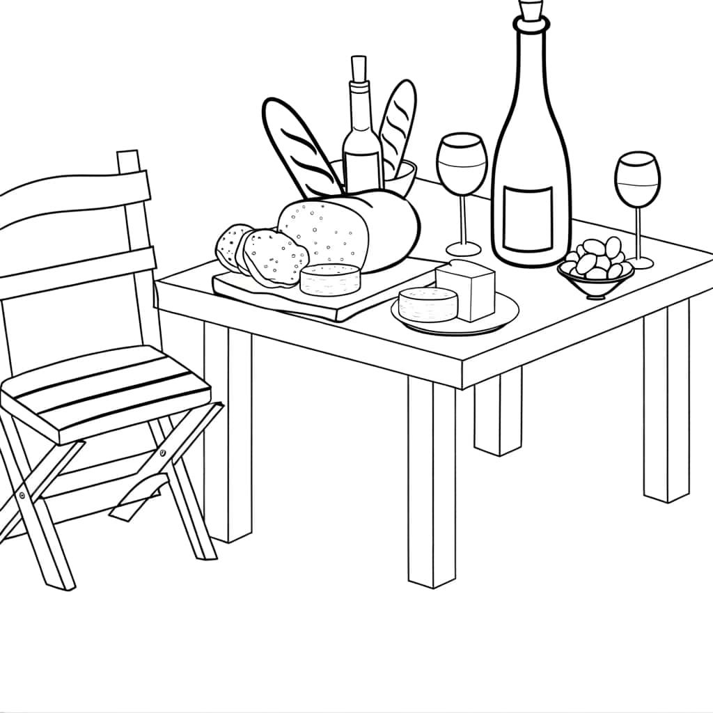 Coloriage Apéritif convivial à imprimer et colorier
