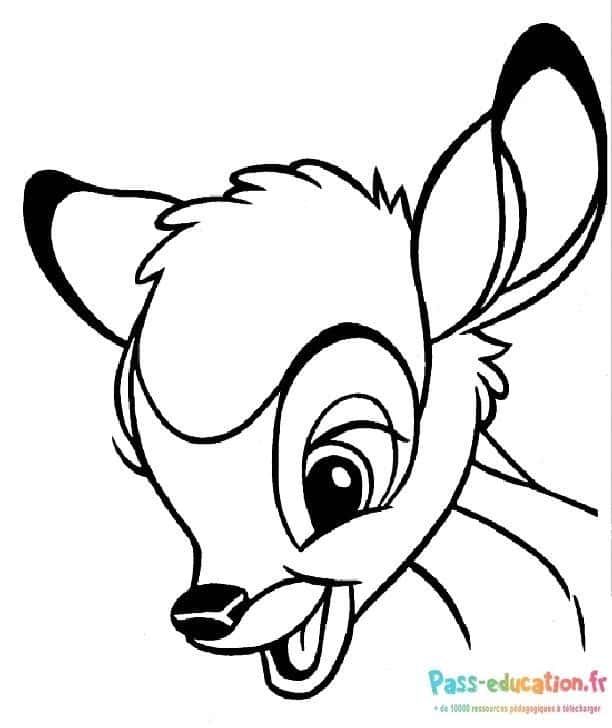 Coloriage Faon souriant à imprimer et colorier
