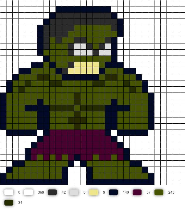 Coloriage Héros costaud vert à imprimer et colorier