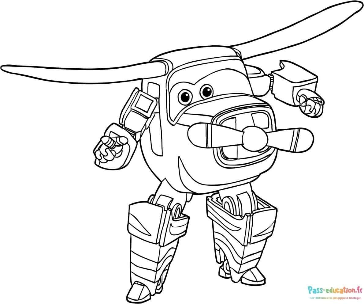 Coloriage Super Wings Jett à imprimer et colorier
