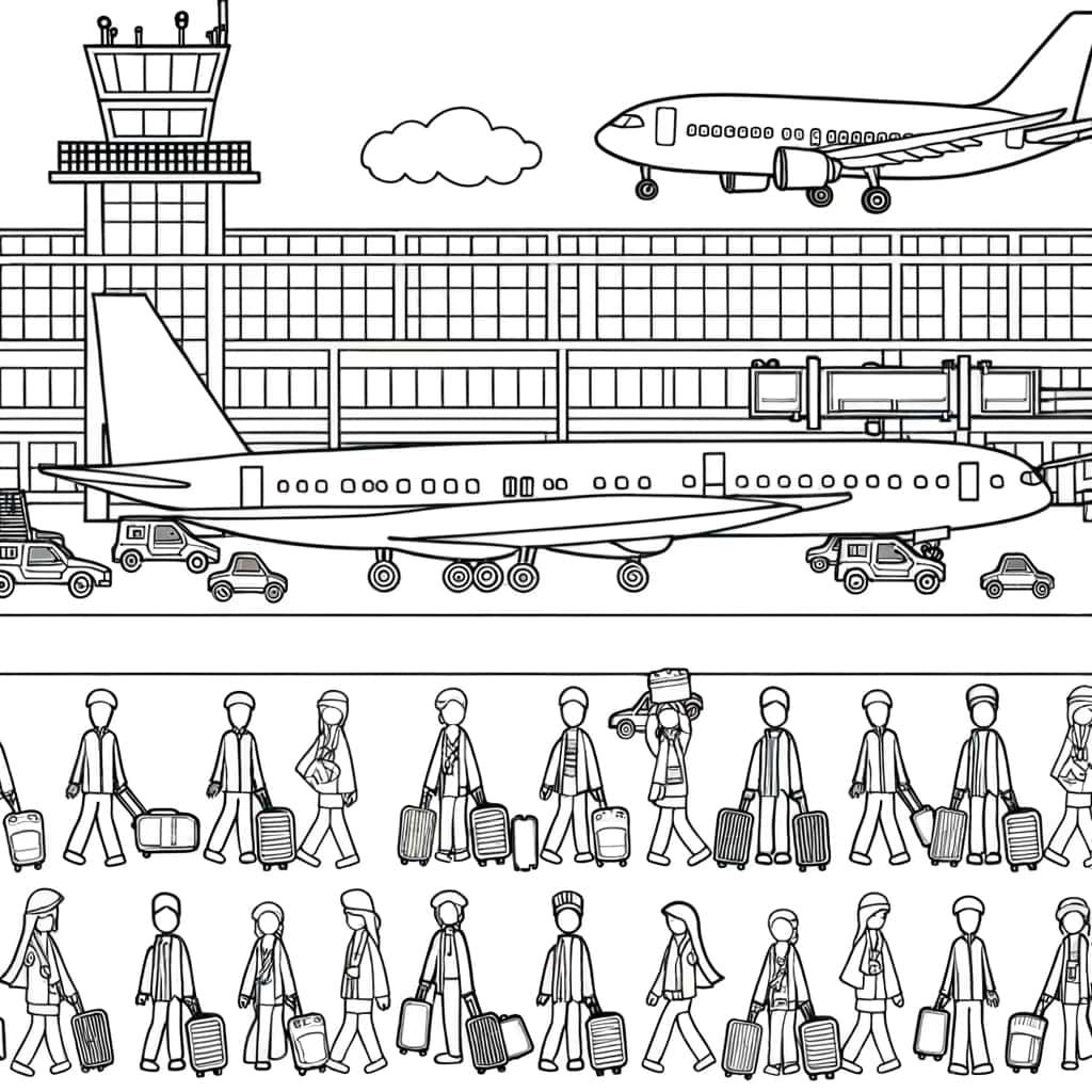 Coloriage Aéroport actif à imprimer et colorier