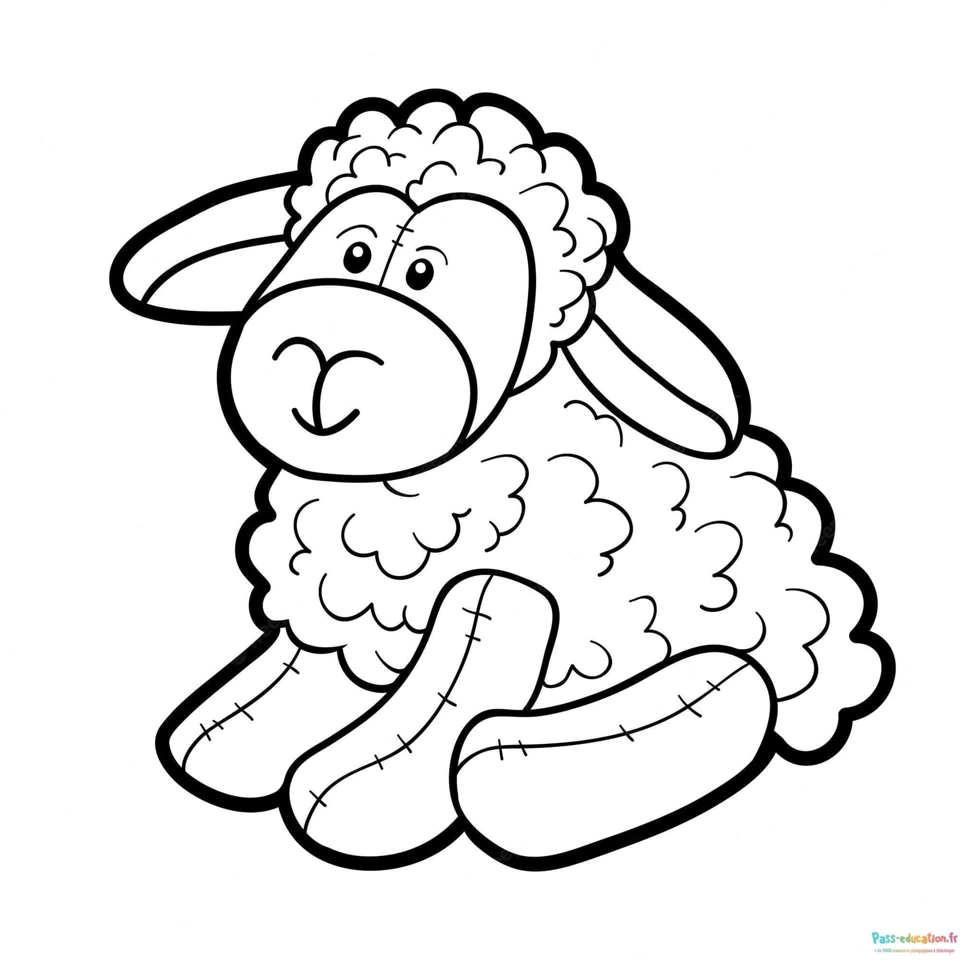 Coloriage Mouton joyeux à imprimer et colorier