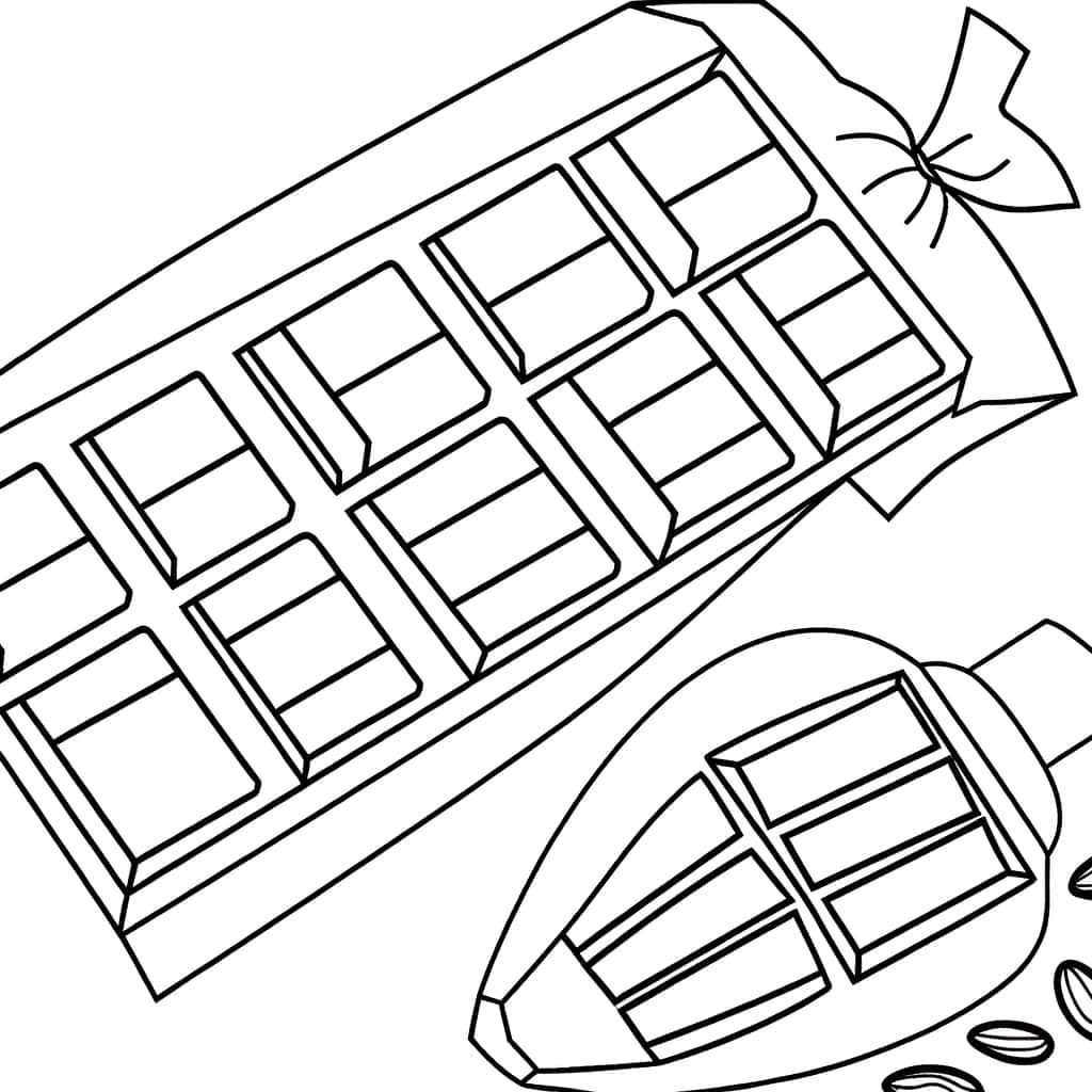 Coloriage Tablette de chocolat à imprimer et colorier