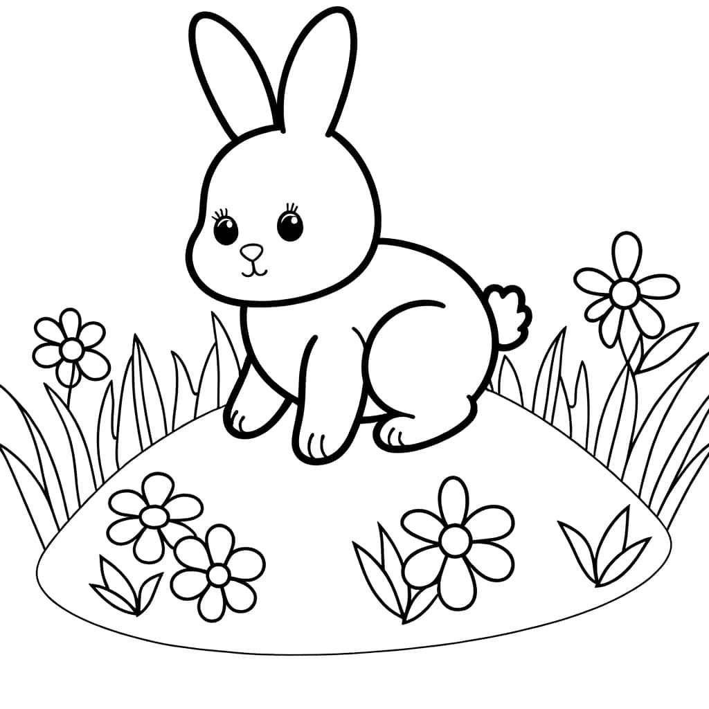 Coloriage Bébé Lapin à imprimer et colorier