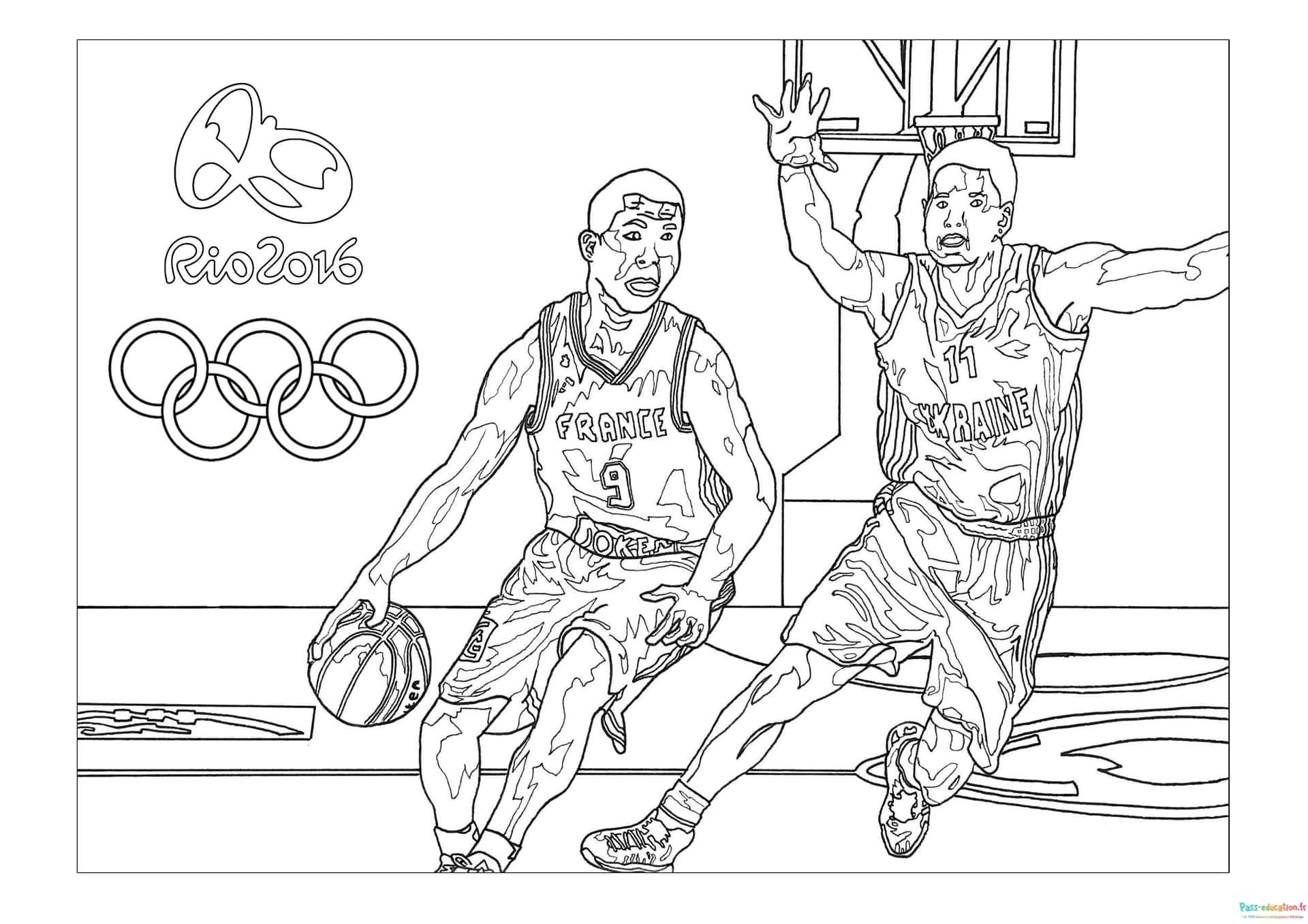 Coloriage Basket Olympique à imprimer et colorier