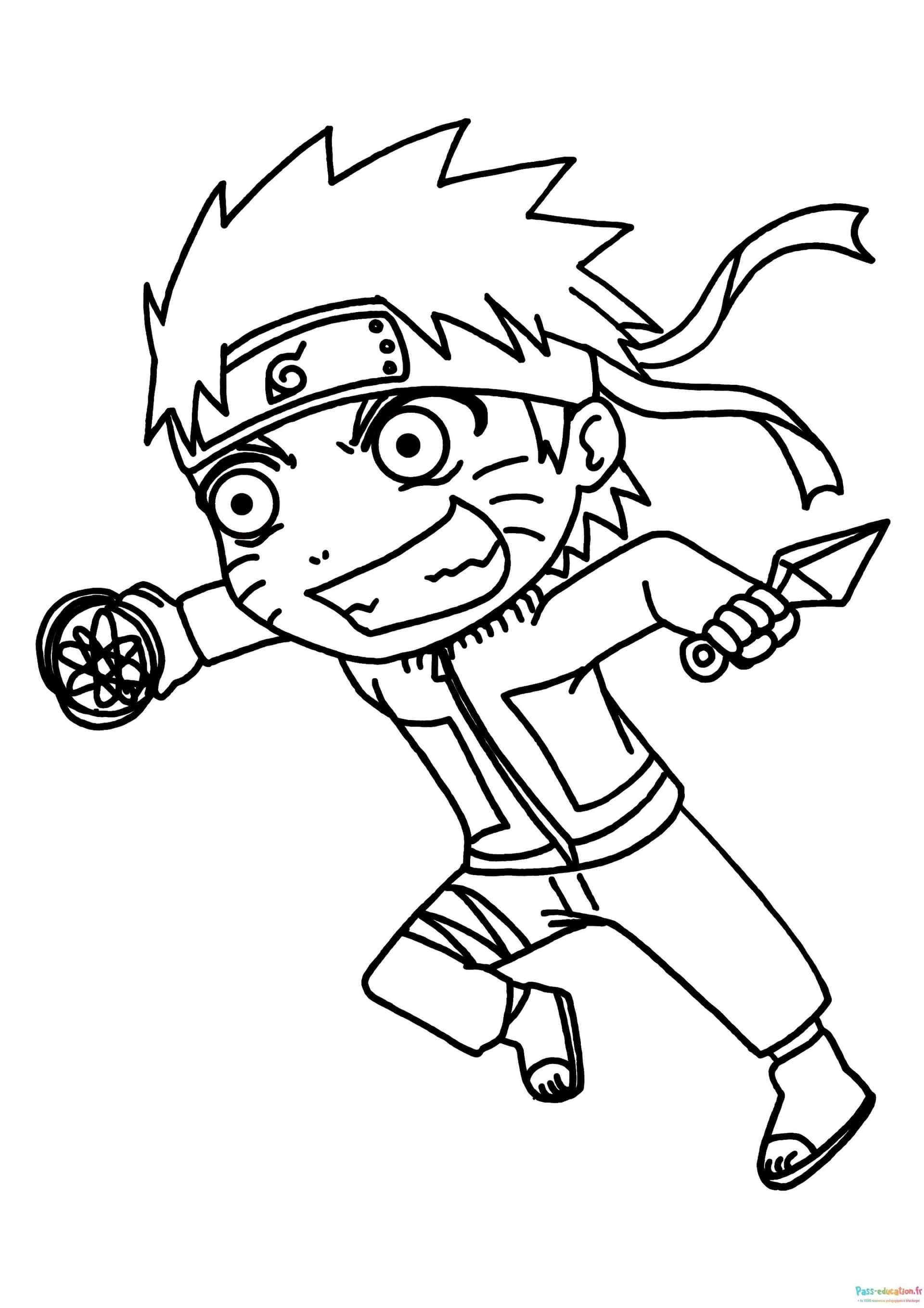 Coloriage Ninja en action à imprimer et colorier