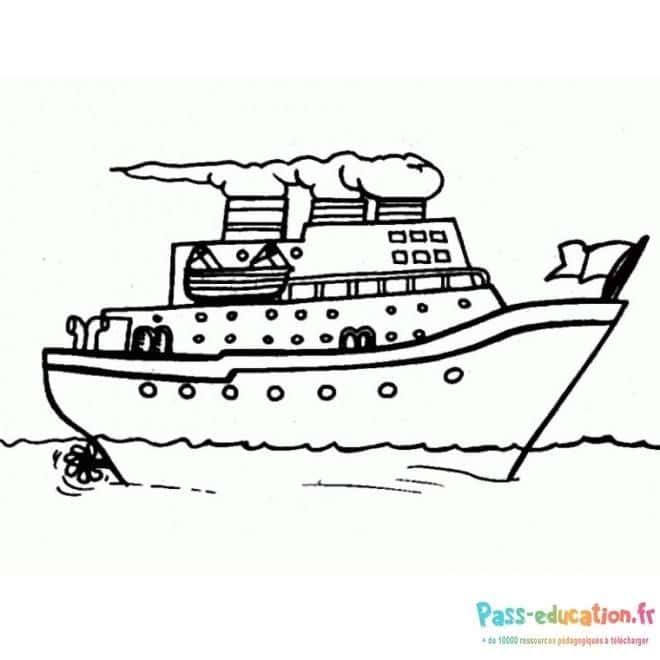 Coloriage Bateau à vapeur à imprimer et colorier