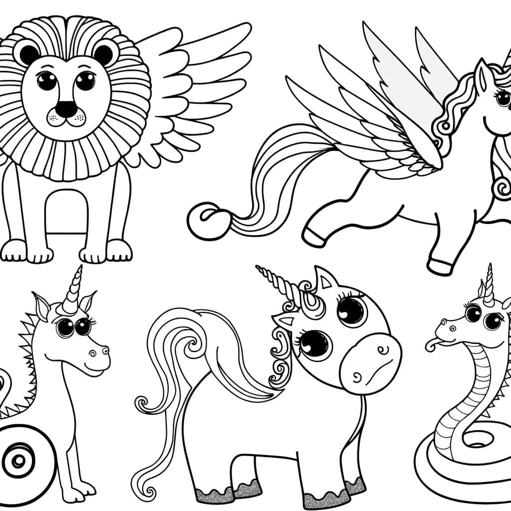 Coloriage Animaux fantastiques à imprimer et colorier