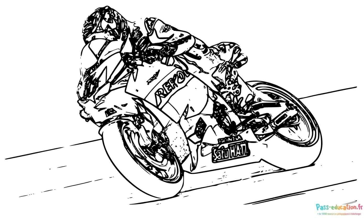 Coloriage Course de moto à imprimer et colorier
