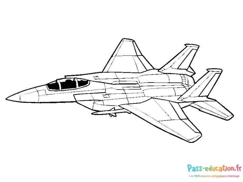 Coloriage Avion de chasse à imprimer et colorier