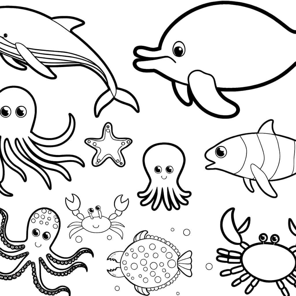 Coloriage Animaux marins à imprimer et colorier