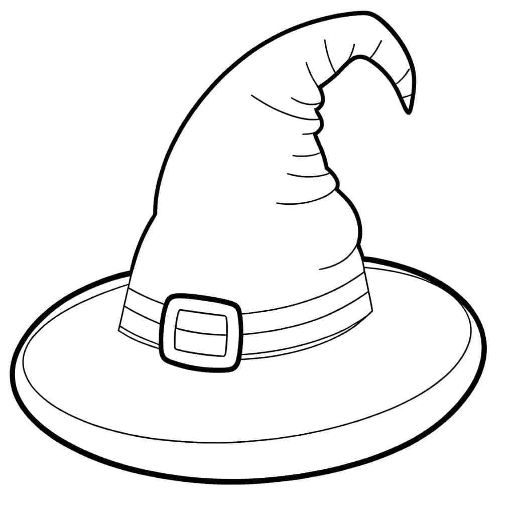 Coloriage Chapeau de sorcière à imprimer et colorier