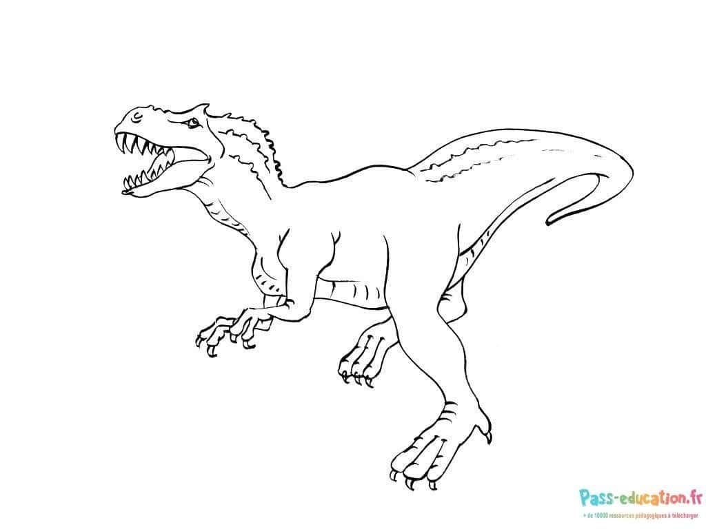Coloriage Tyrannosaure féroce à imprimer et colorier