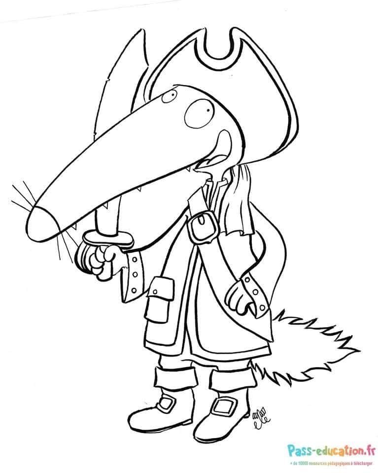 Coloriage Pirate au long bec à imprimer et colorier