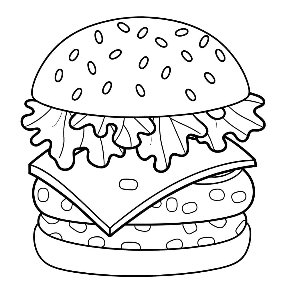 Coloriage Burger à imprimer et colorier