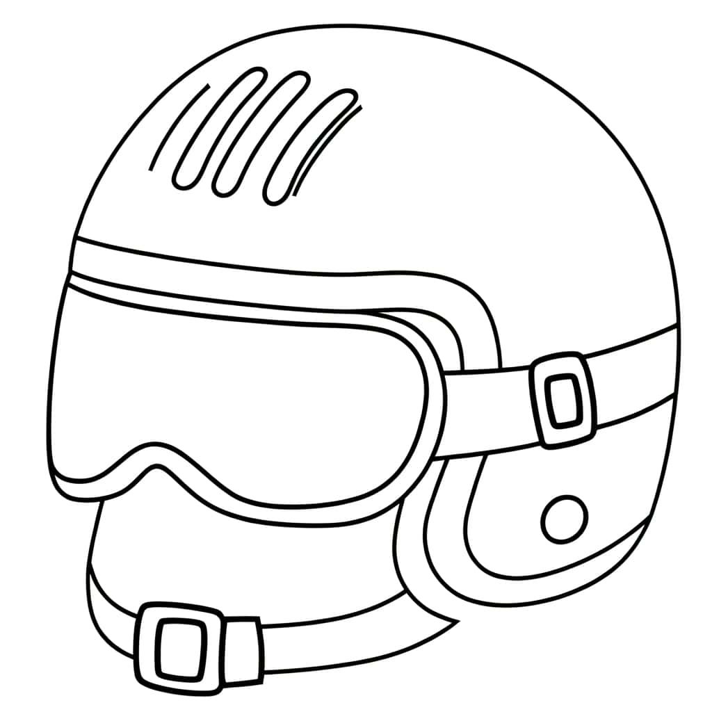 Coloriage Casque de moto à imprimer et colorier