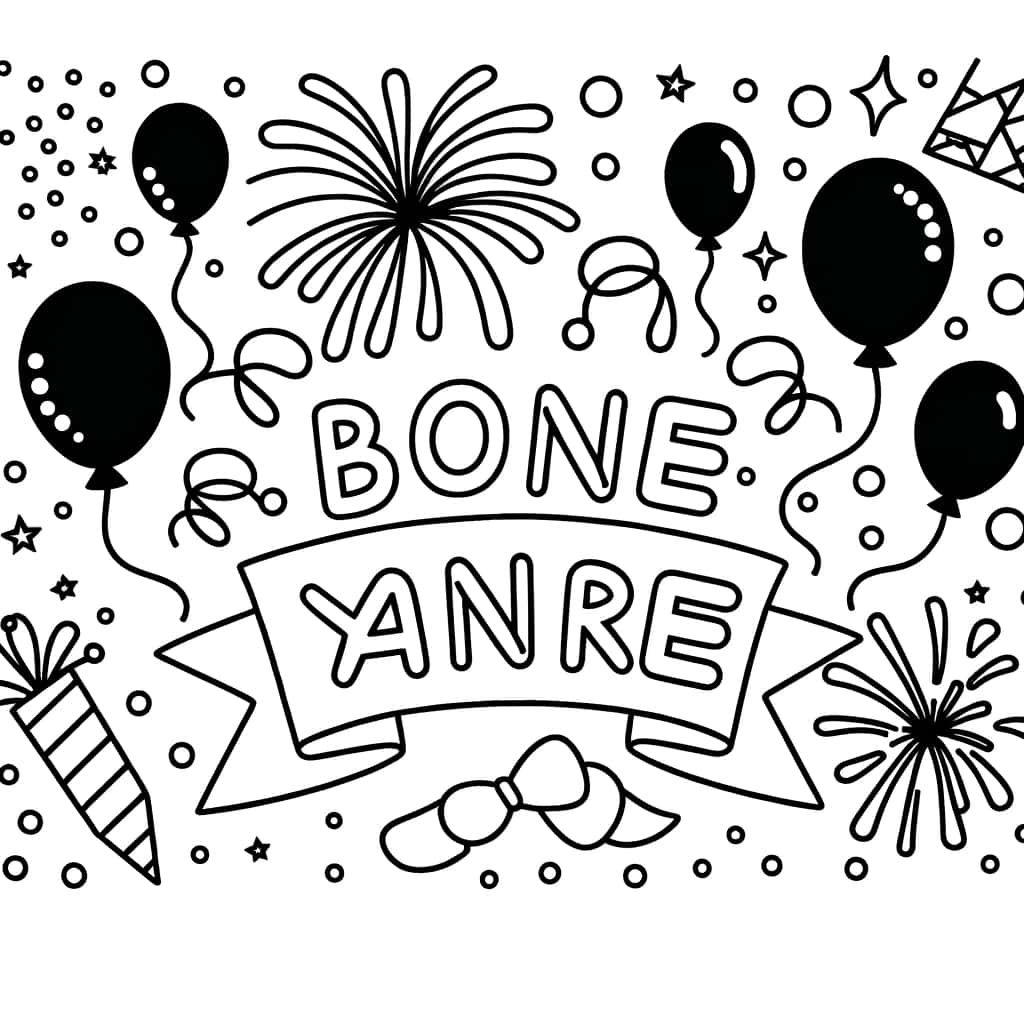 Coloriage Fête de Nouvel An à imprimer et colorier