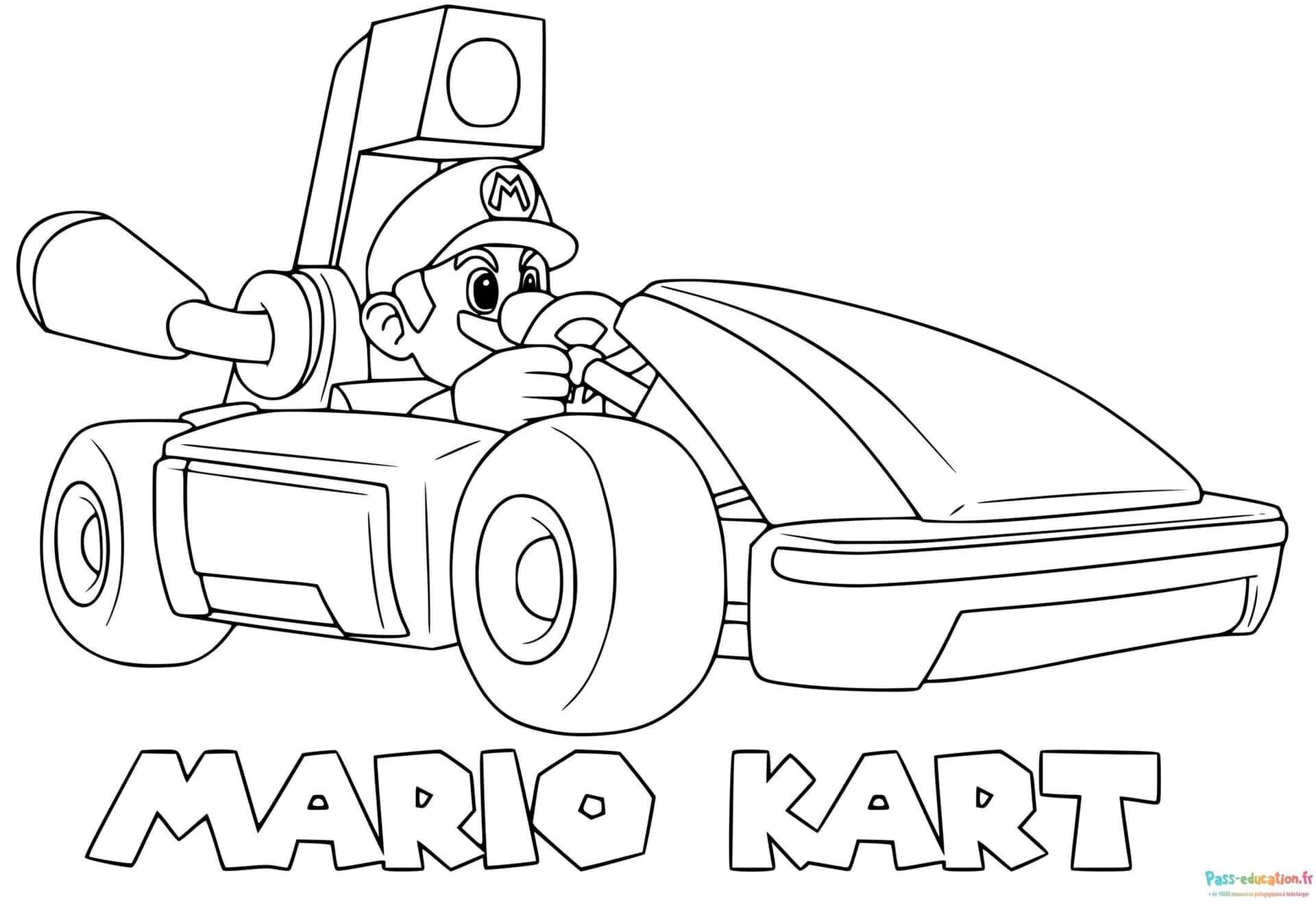 Coloriage Mario Kart à imprimer et colorier