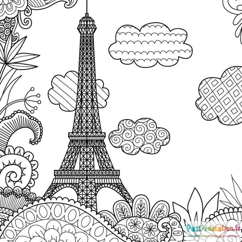Coloriage Tour Eiffel à imprimer et colorier