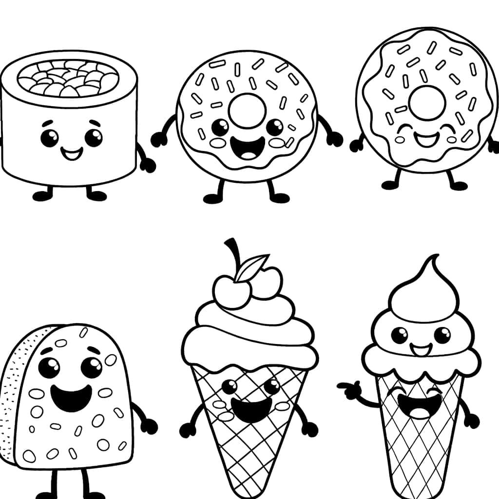 Coloriage Aliments Kawaii à imprimer et colorier