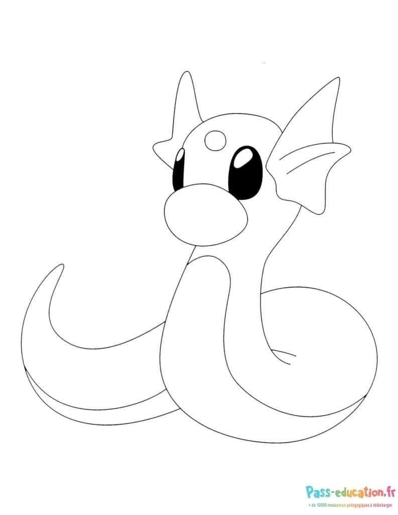 Coloriage Dracolosse aquatique à imprimer et colorier