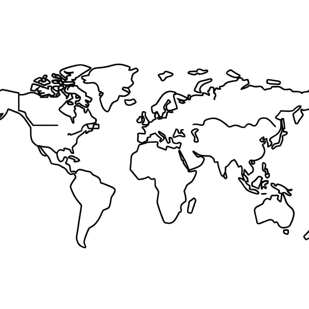 Coloriage Carte Monde à imprimer et colorier