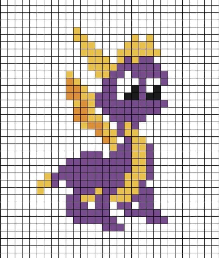 Coloriage Dragon pixelisé à imprimer et colorier