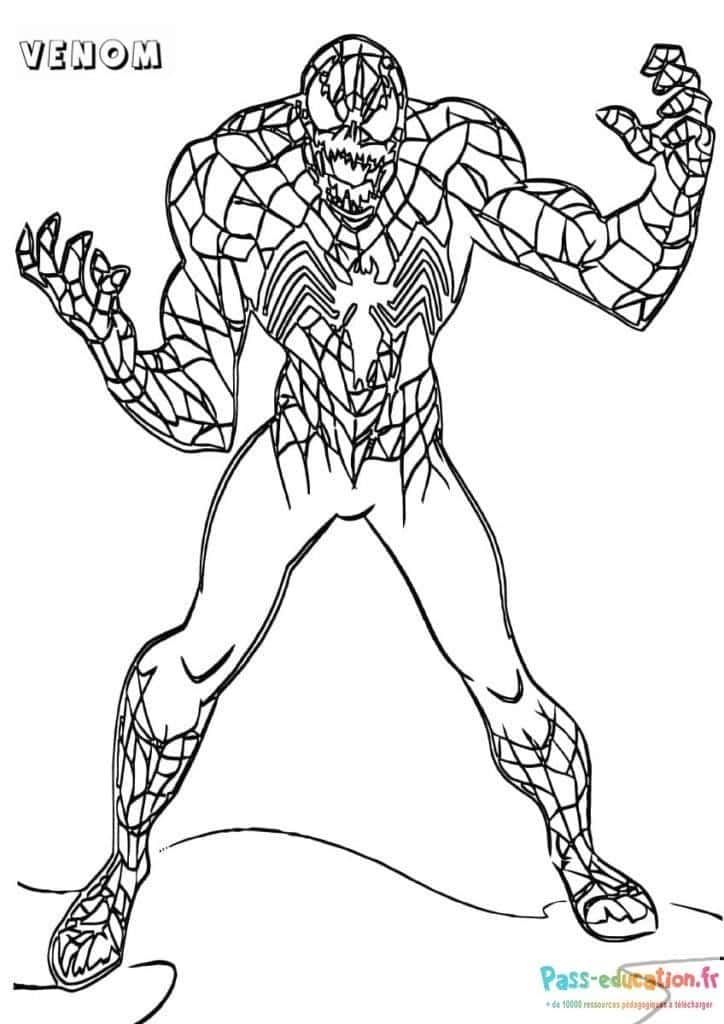 Coloriage Venom menaçant à imprimer et colorier
