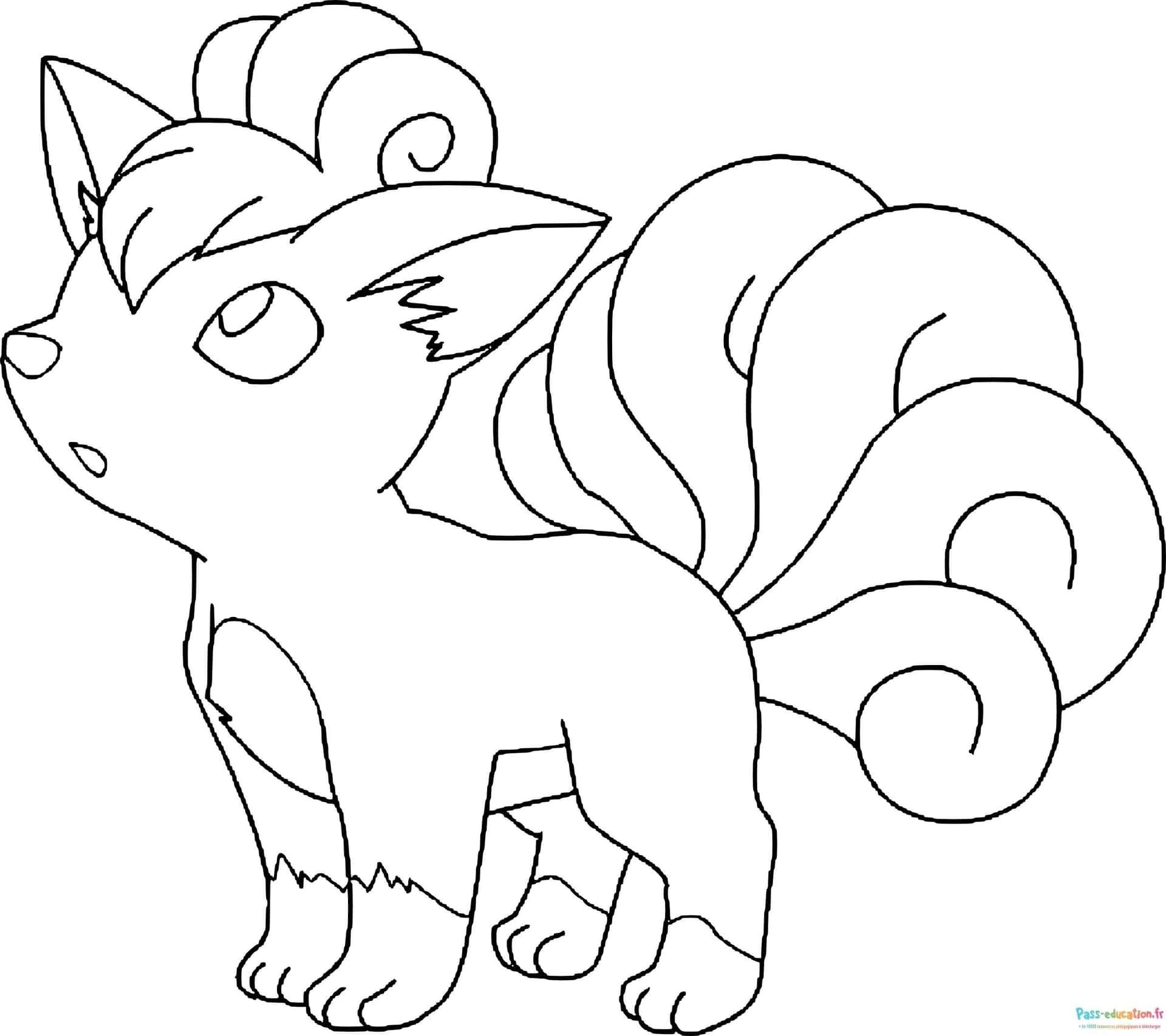 Coloriage Vulpix Pokémon à imprimer et colorier