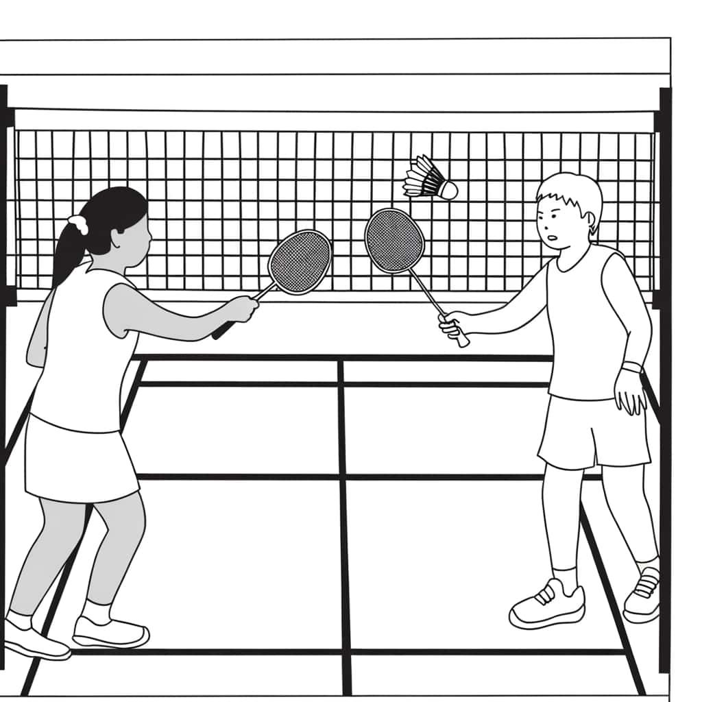 Coloriage Jeu de badminton à imprimer et colorier