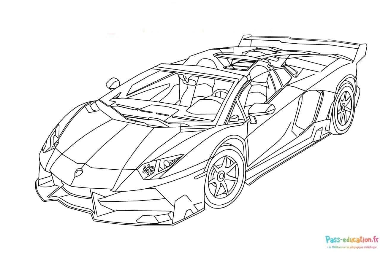 Coloriage Voiture de sport à imprimer et colorier