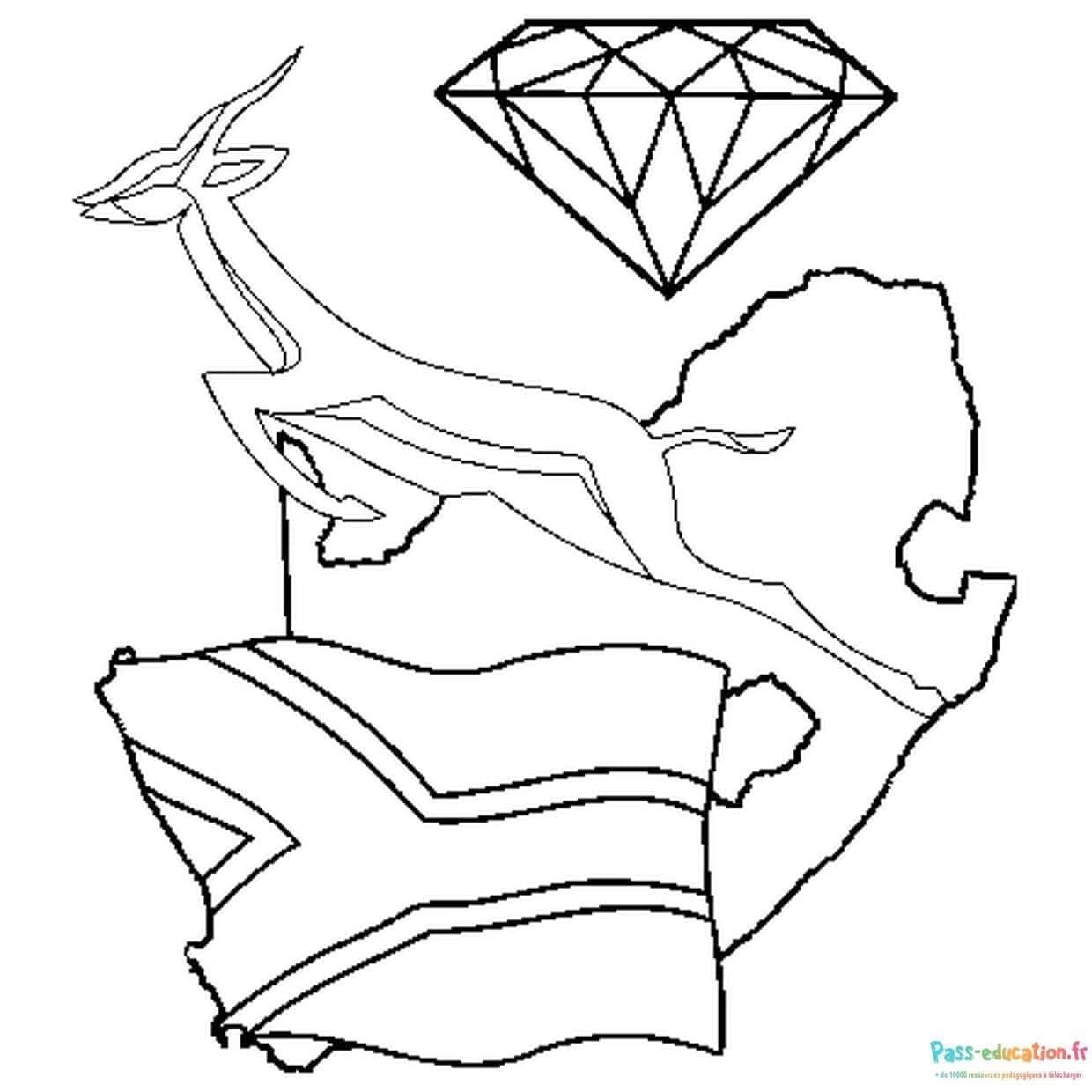 Coloriage Afrique et diamant à imprimer et colorier