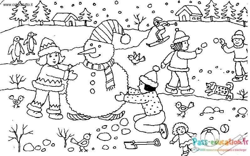 Coloriage Jeux d'hiver à imprimer et colorier