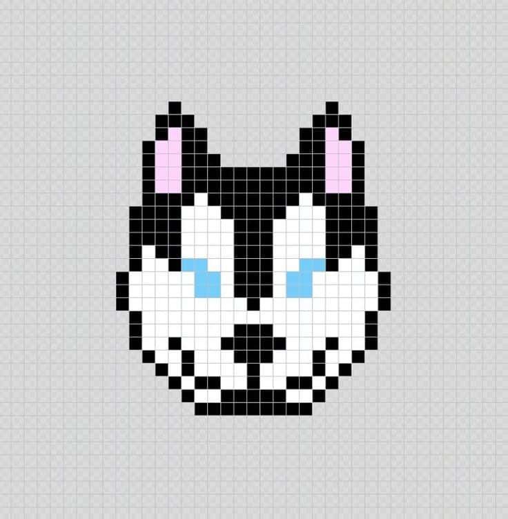 Coloriage Loup pixelisé à imprimer et colorier
