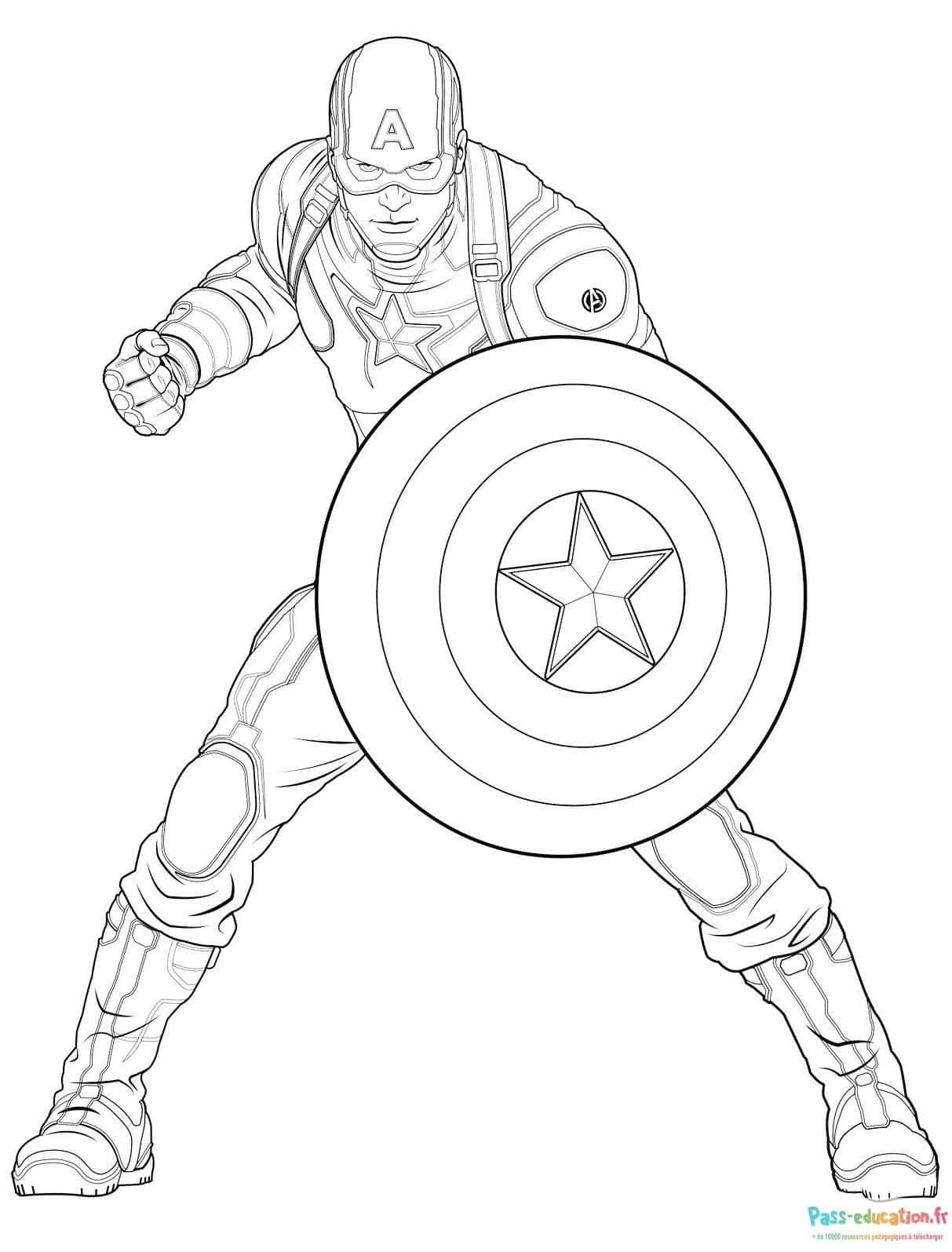 Coloriage Captain America à imprimer et colorier