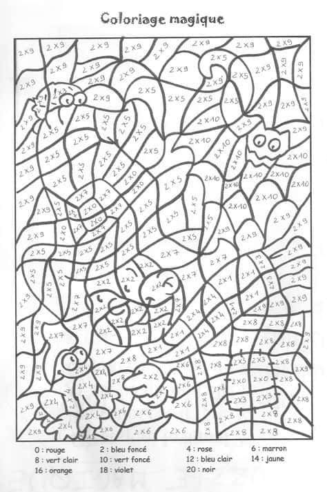 Coloriage Multiplications colorées à imprimer et colorier