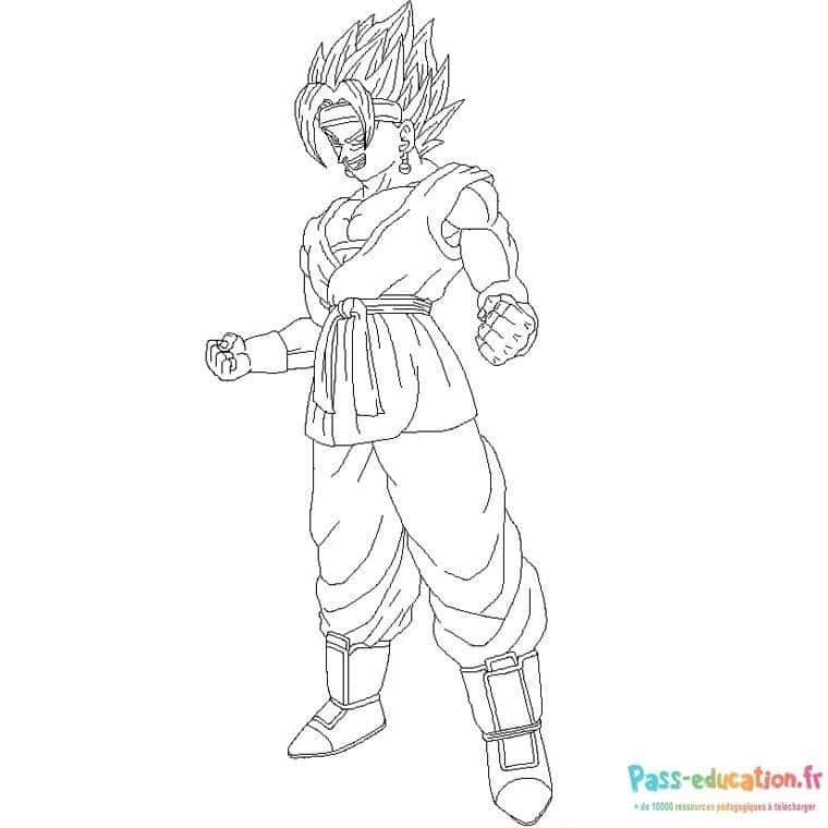 Coloriage Guerrier Saiyan à imprimer et colorier