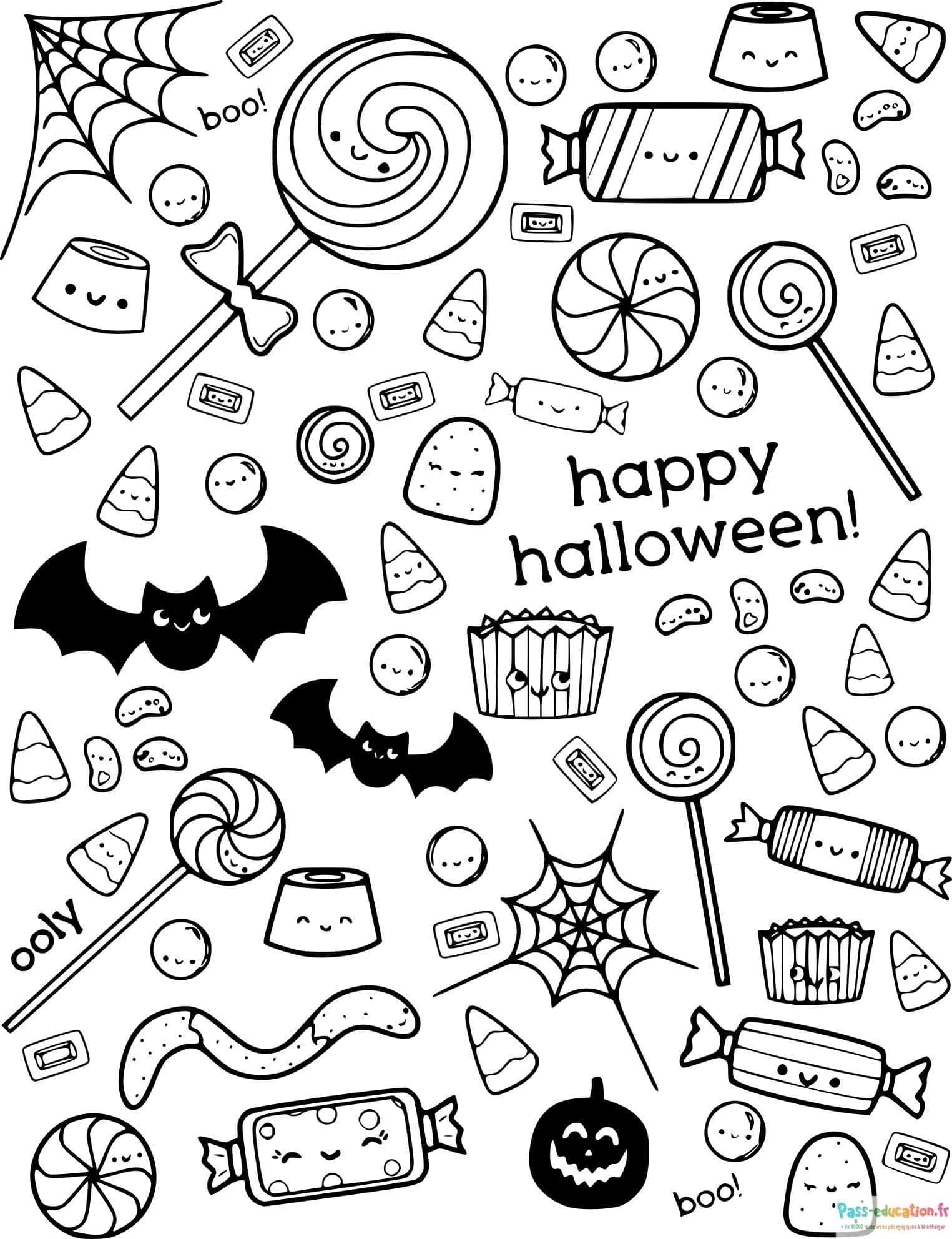 Coloriage Fête d'Halloween à imprimer et colorier