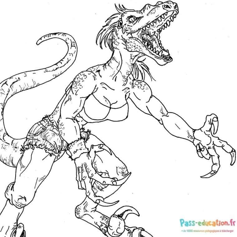 Coloriage Dinosaure athlétique à imprimer et colorier