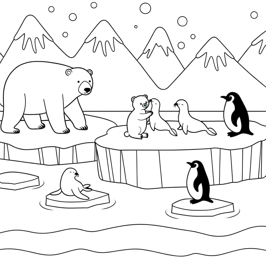Coloriage Animaux polaires à imprimer et colorier