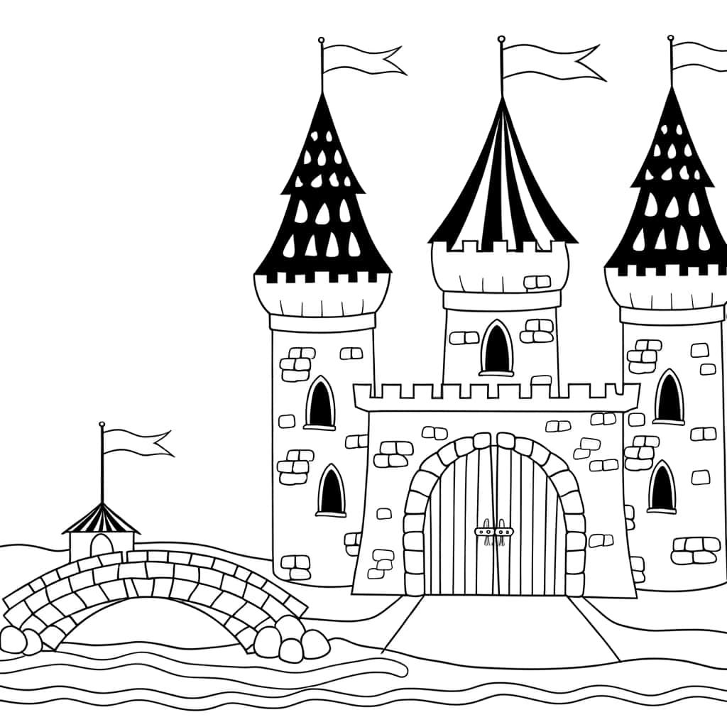 Coloriage Château fort à imprimer et colorier