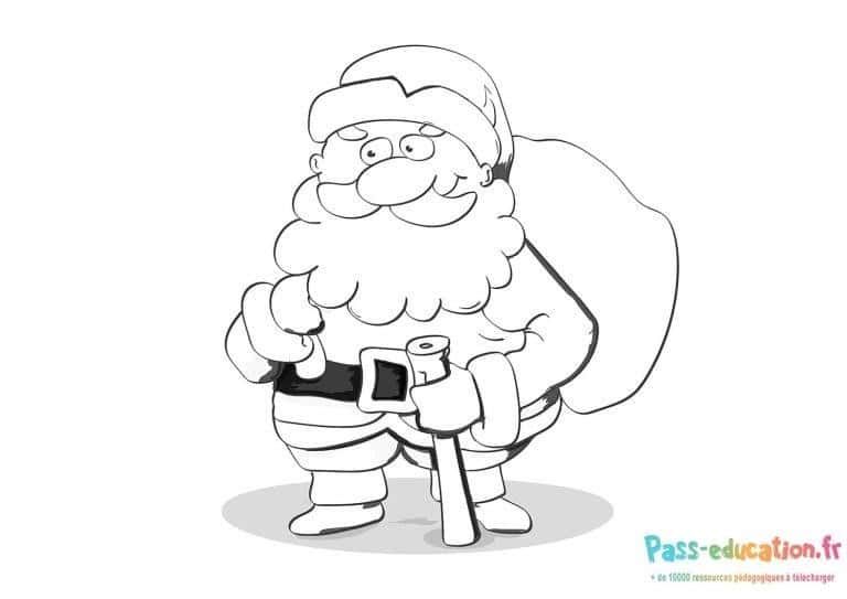 Coloriage Père Noël à imprimer et colorier